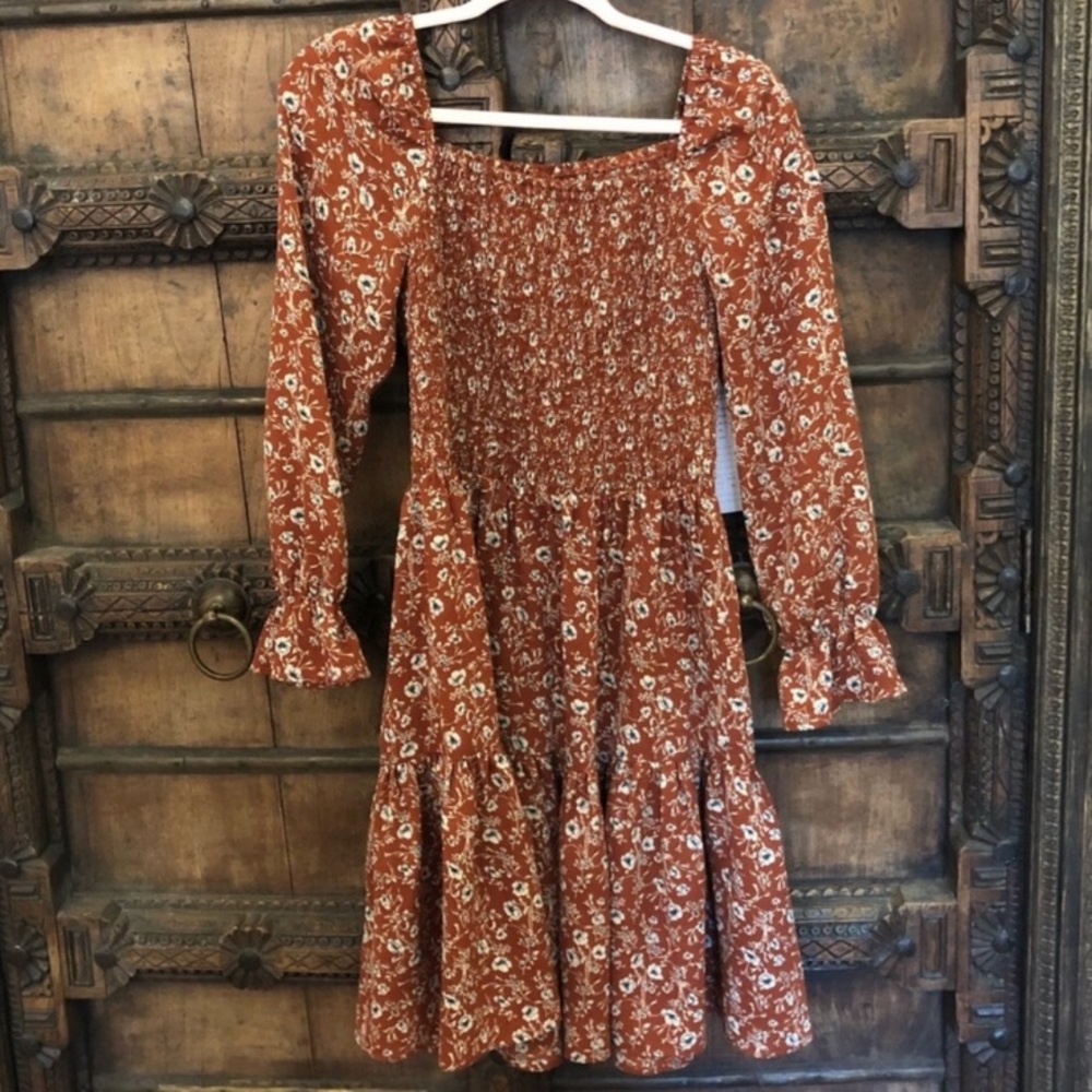 🍂Vici Floral Smocked Dress🖤